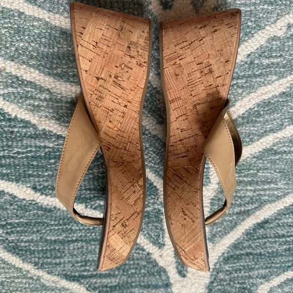 Sam Edelman Beige Thong Wedge Size 7.5 - Picture 3 of 6